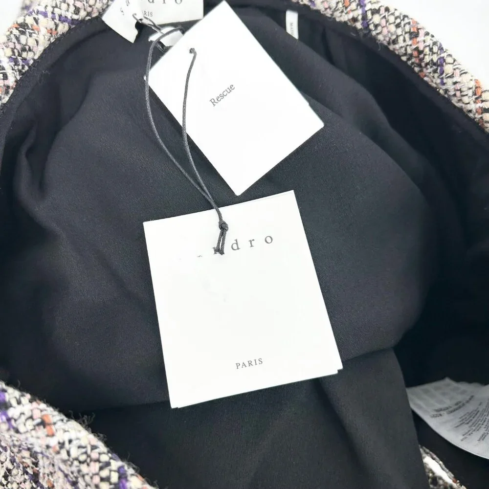 NWT Sandro Golden Tweed Ruffle Trim Skirt - Picture 8 of 12